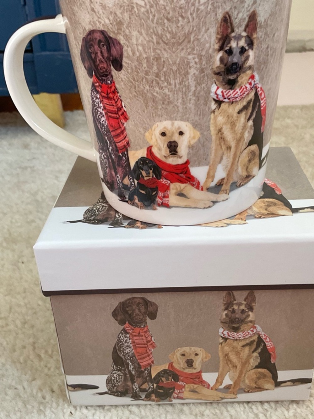 NWT Dogs in Scarves Bone China Mug with Matching Gift Box
